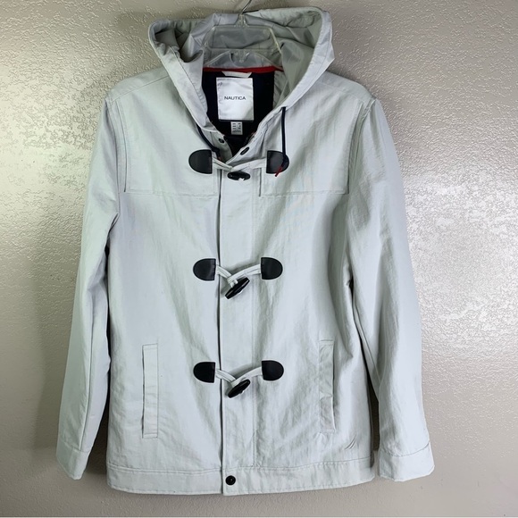 Nautica Gray Below Hips Zipper & Toggle Close Hood Lined Pockets Jacket X-Small - Picture 10 of 13